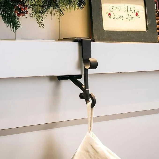 Adjustable Weighted Mantle Hook for Holiday Stockings & Greenery - Sturdy & Stylish Decoration Solution