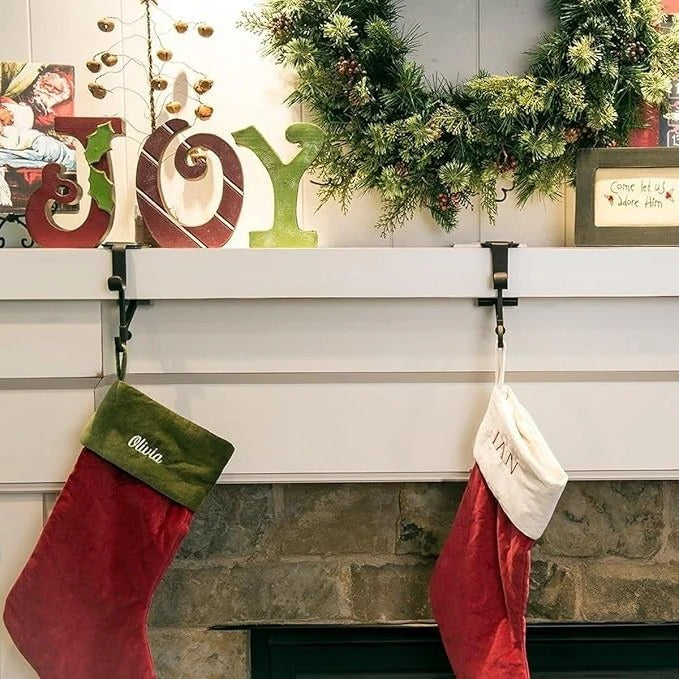 Adjustable Weighted Mantle Hook for Holiday Stockings & Greenery - Sturdy & Stylish Decoration Solution
