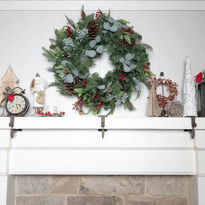 Adjustable Weighted Mantle Hook for Holiday Stockings & Greenery - Sturdy & Stylish Decoration Solution