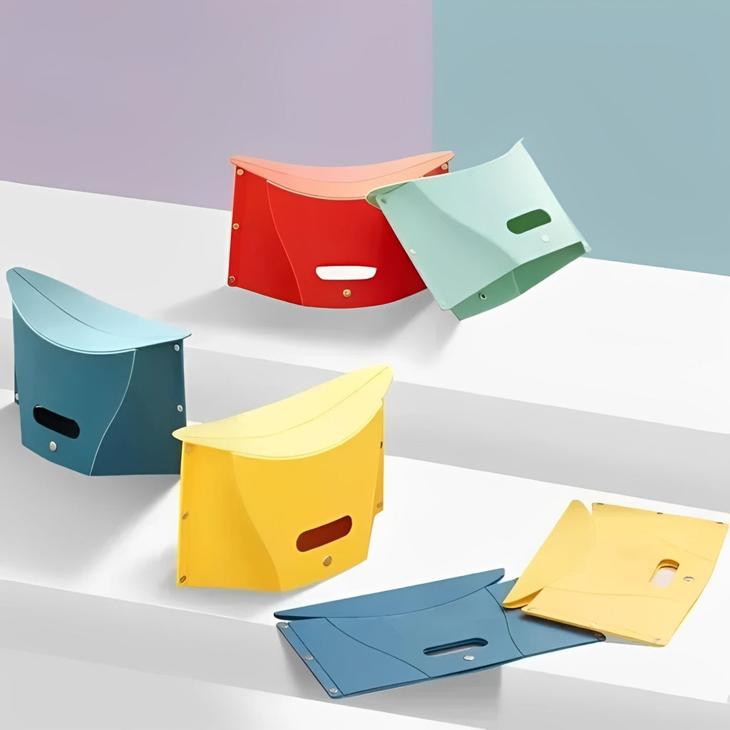 Compact Portable Folding Step Stool with Convenient Carry Handle - Lightweight & Space-Saving Design