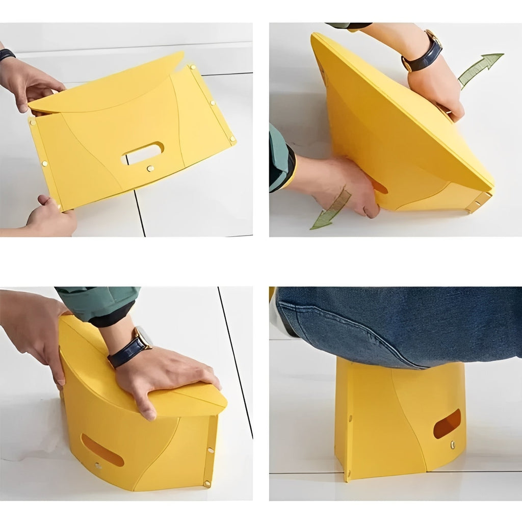 Compact Portable Folding Step Stool with Convenient Carry Handle - Lightweight & Space-Saving Design