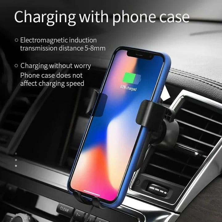 Cordless Car Phone Charger with Automatic Locking Arms – Fast Wireless Charging for All Smartphones