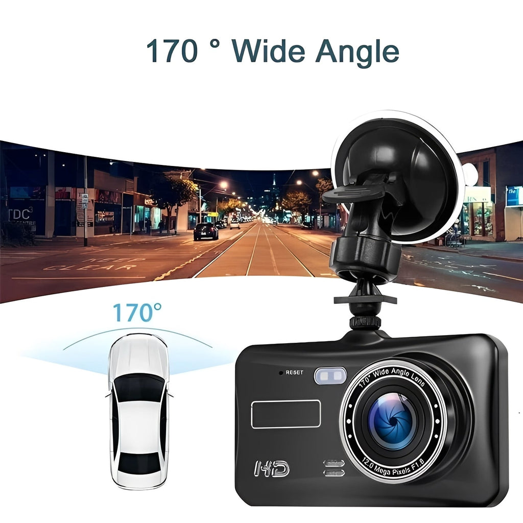 1080P Front and Rear Dash Camera for Vehicles - Dual Lens Car DVR with Night Vision & Loop Recording
