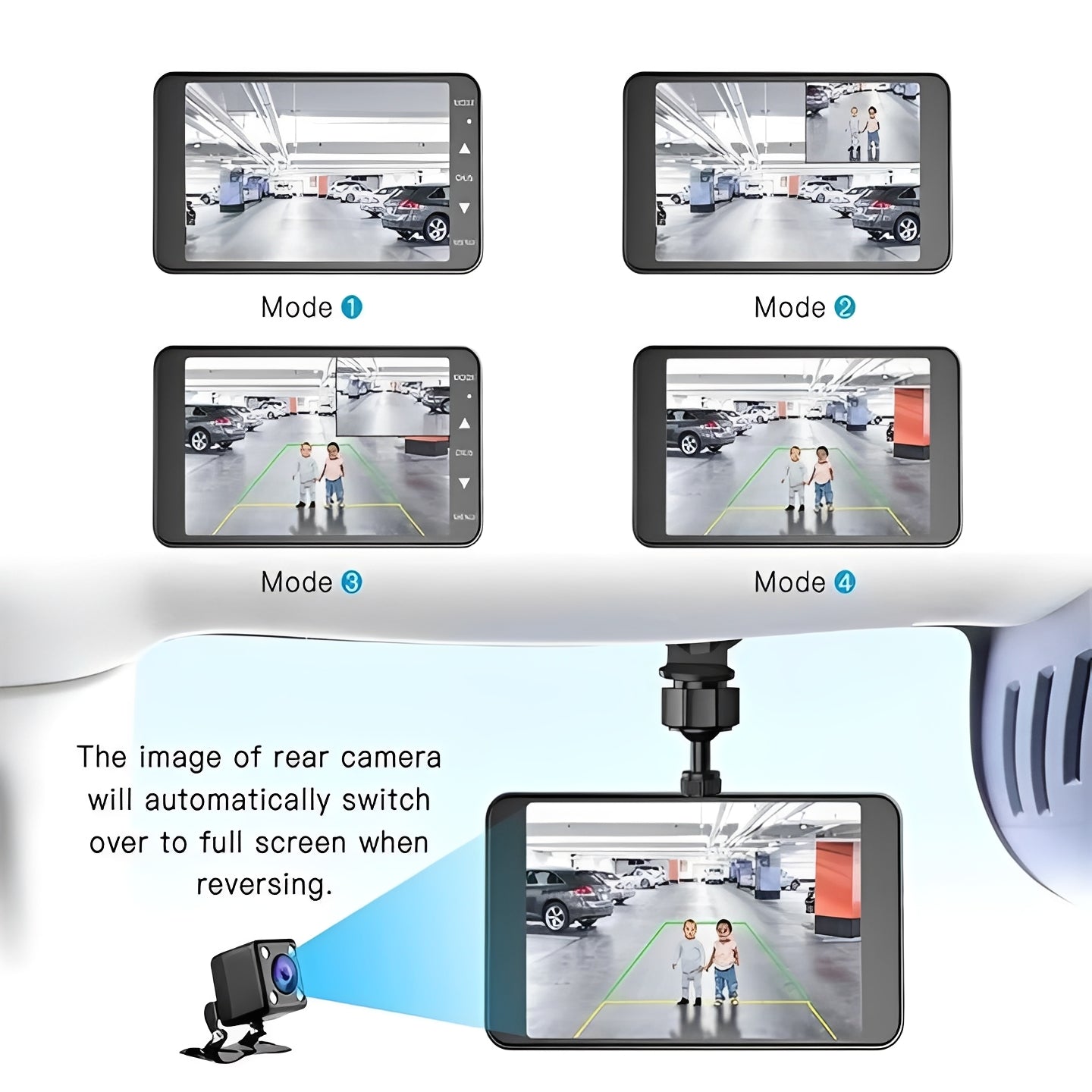 1080P Front and Rear Dash Camera for Vehicles - Dual Lens Car DVR with Night Vision & Loop Recording