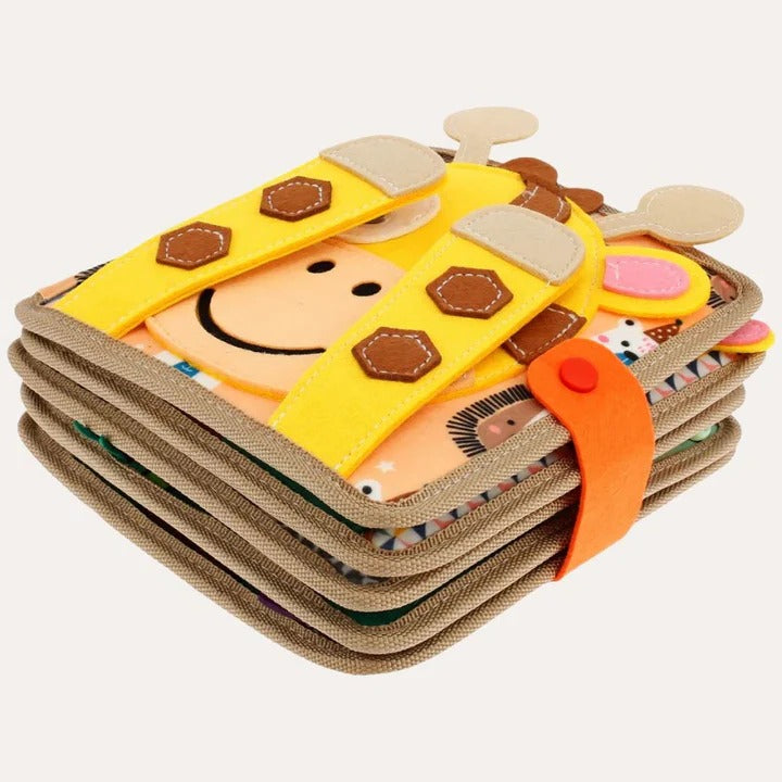 Interactive Kid's Portable Activity Book with Textures, Fasteners, and Engaging Learning Activities