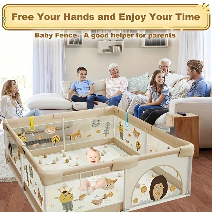 Portable Baby Playpen with Enclosed Design - Safe & Secure Play Area for Infants & Toddlers - Easy Setup & Travel-Friendly