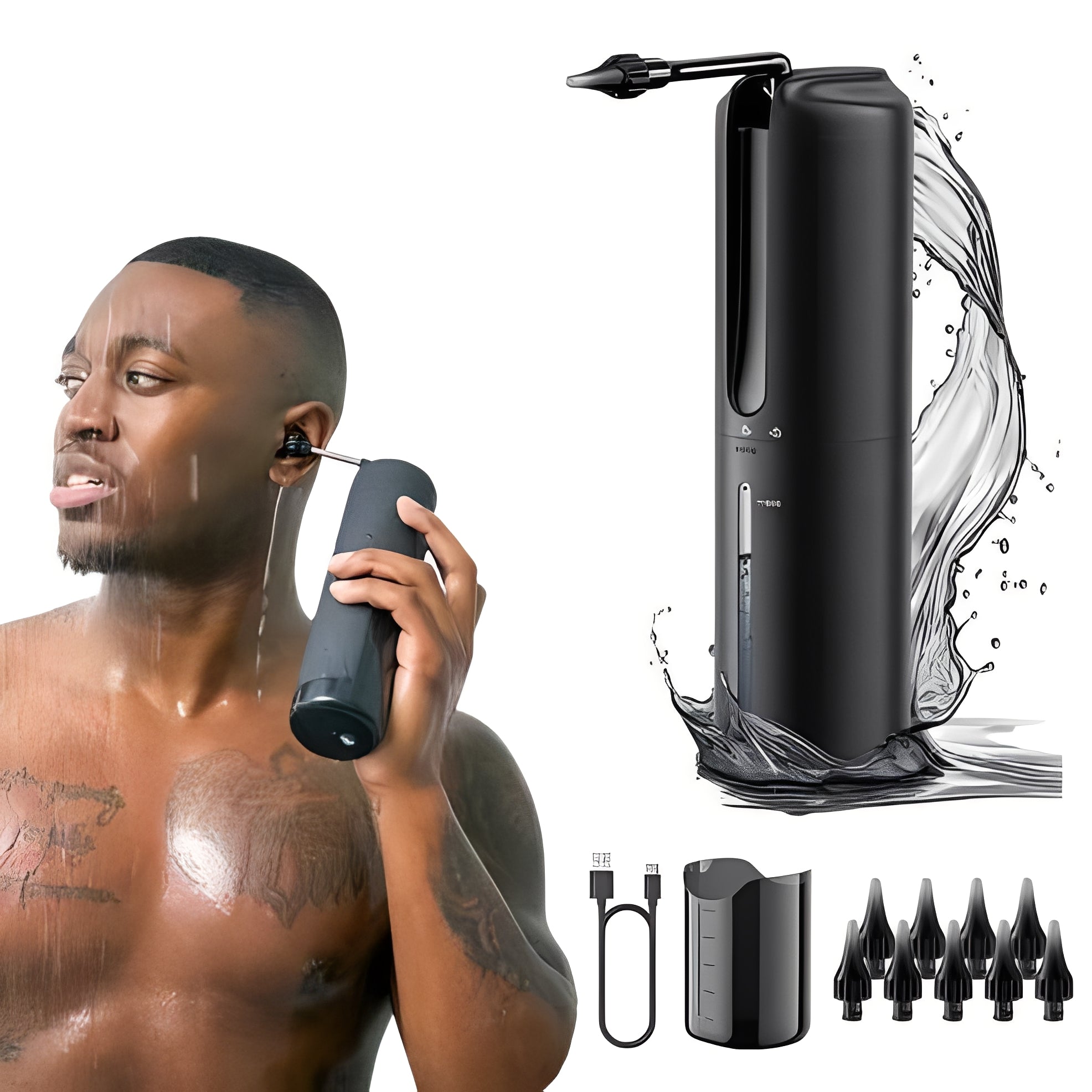 USB Rechargeable Water-Based Ear Rinsing Device for Safe and Effective Ear Cleaning