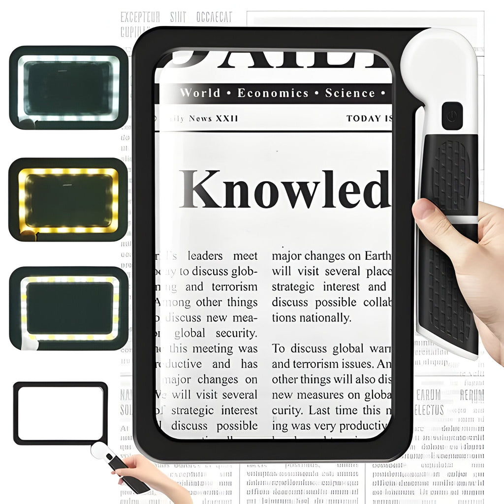 Collapsible LED Magnifying Glass with Illuminated Optical Enhancer - Foldable & Portable for Enhanced Viewing