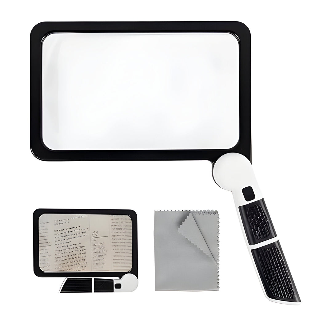 Collapsible LED Magnifying Glass with Illuminated Optical Enhancer - Foldable & Portable for Enhanced Viewing