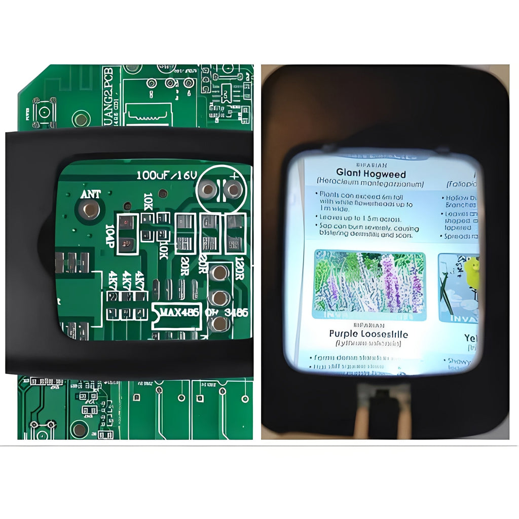 Adjustable LED Floor Magnifier with Extra-Large Viewing Lens - Perfect for Reading, Hobbies, and Crafts