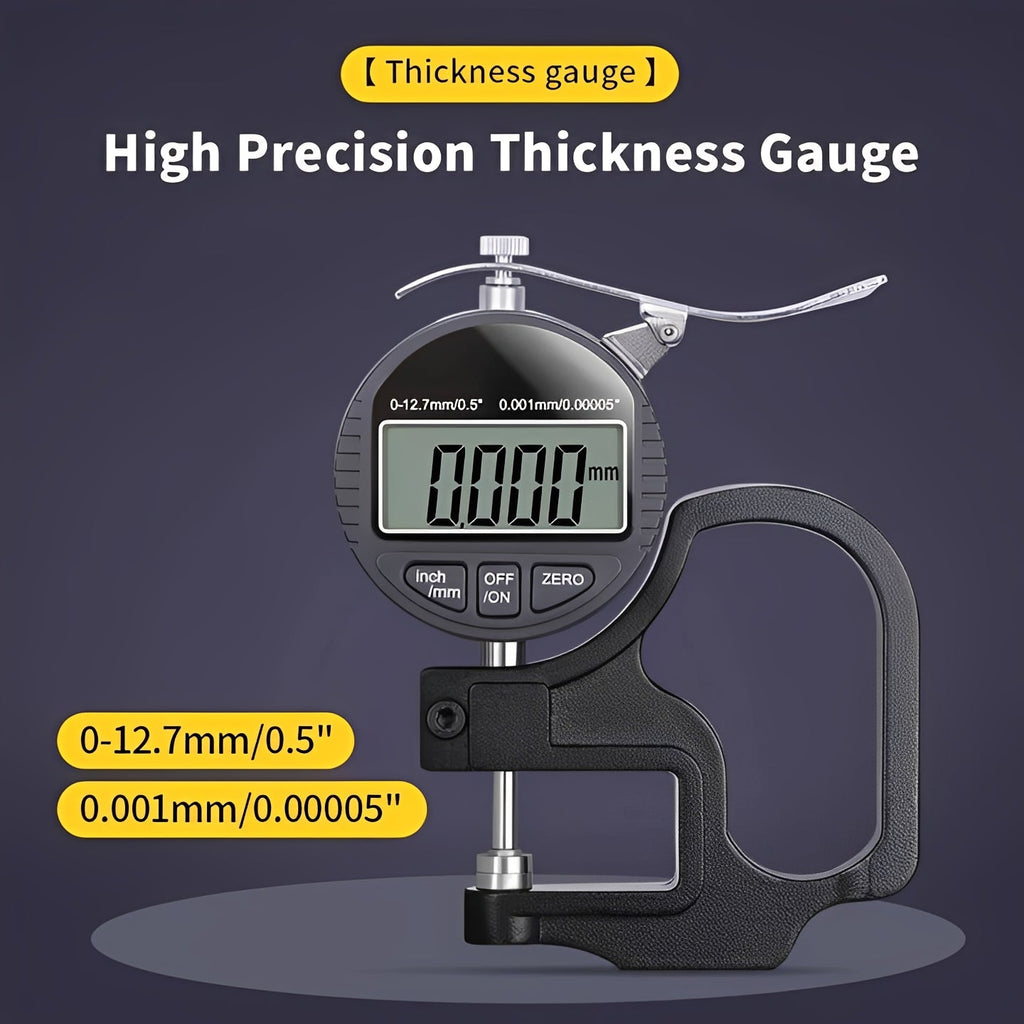 Digital Handheld Thickness Gauge with LCD Display - Precision Measuring Tool for Wood, Metal, and More