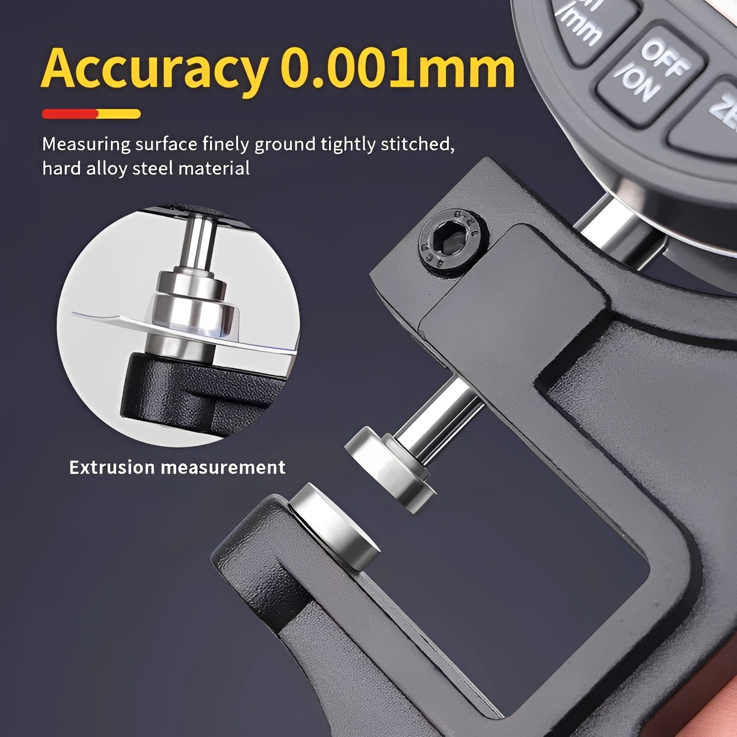 Digital Handheld Thickness Gauge with LCD Display - Precision Measuring Tool for Wood, Metal, and More