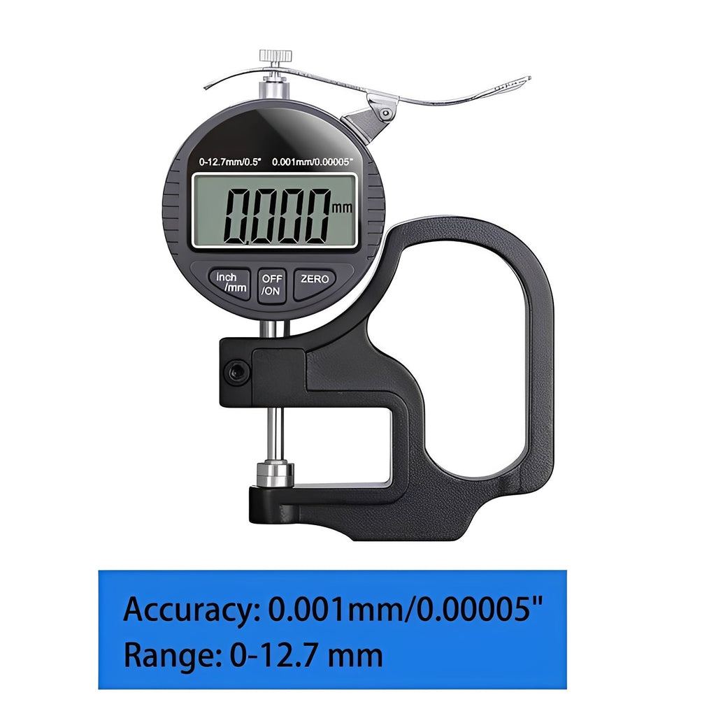 Digital Handheld Thickness Gauge with LCD Display - Precision Measuring Tool for Wood, Metal, and More