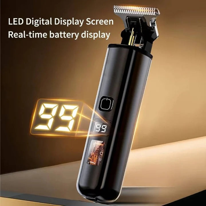Rechargeable Hair Trimmer with Detachable Blade & LED Indicator - Cordless Precision Grooming Tool