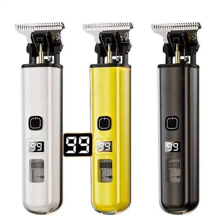 Rechargeable Hair Trimmer with Detachable Blade & LED Indicator - Cordless Precision Grooming Tool