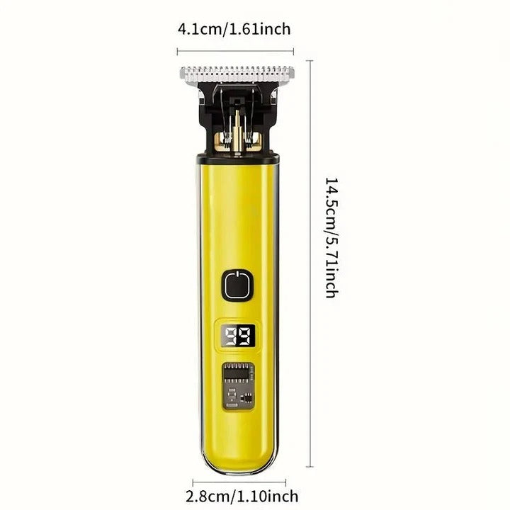 Rechargeable Hair Trimmer with Detachable Blade & LED Indicator - Cordless Precision Grooming Tool