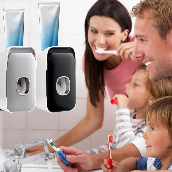 Wall-Mounted Toothpaste Dispenser with Easy Adhesive Installation - No Drilling Required, Space-Saving Bathroom Organizer