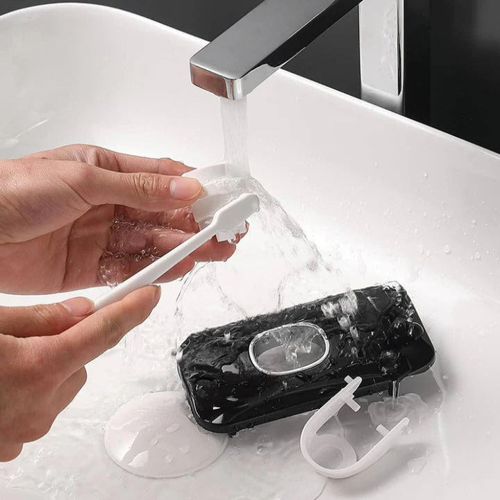Wall-Mounted Toothpaste Dispenser with Easy Adhesive Installation - No Drilling Required, Space-Saving Bathroom Organizer