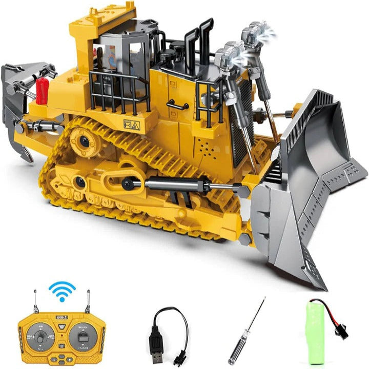 Remote Control Construction Vehicle with Interchangeable Tools - Versatile RC Excavator and Loader for Kids