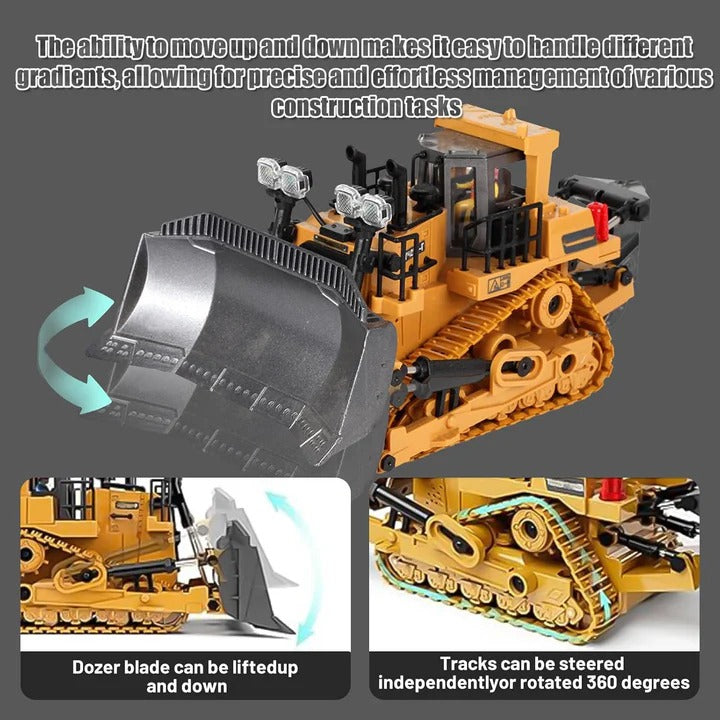 Remote Control Construction Vehicle with Interchangeable Tools - Versatile RC Excavator and Loader for Kids