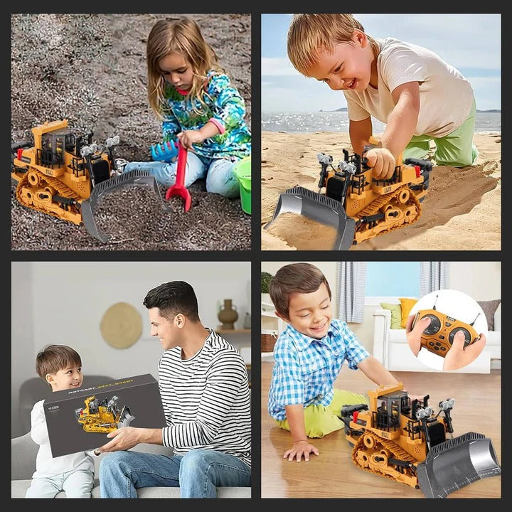 Remote Control Construction Vehicle with Interchangeable Tools - Versatile RC Excavator and Loader for Kids