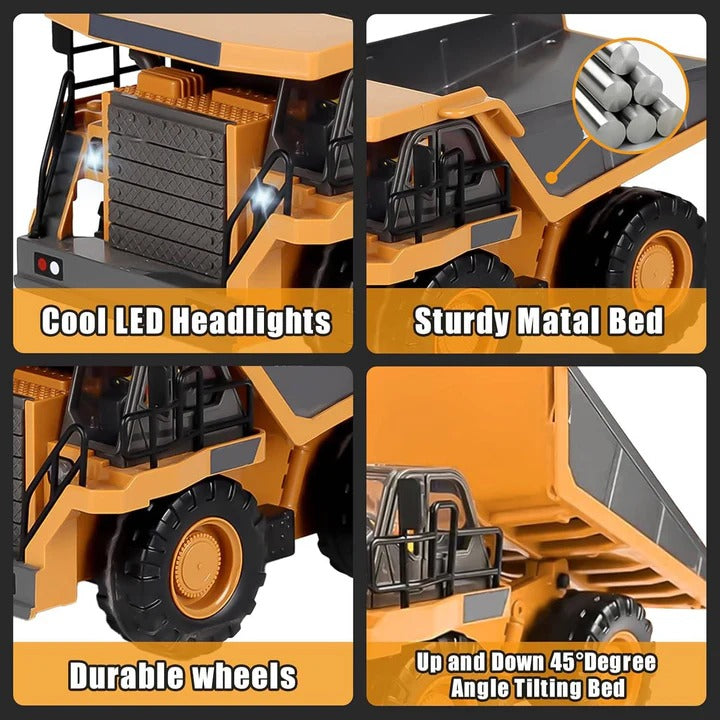 Remote Control Construction Vehicle with Interchangeable Tools - Versatile RC Excavator and Loader for Kids