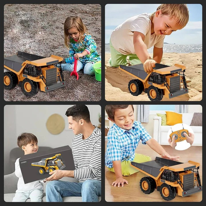 Remote Control Construction Vehicle with Interchangeable Tools - Versatile RC Excavator and Loader for Kids