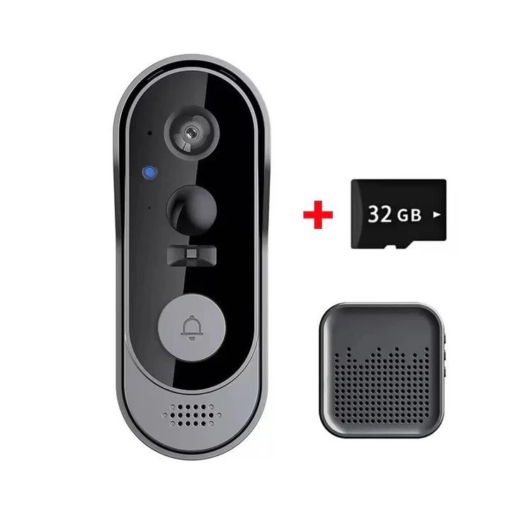 Wireless Smart Video Doorbell with Local Storage & Two-Way Audio - HD Night Vision, Motion Detection, Easy Installation