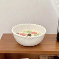 Elegant Ceramic Dinnerware Set with Pearl-Style Beaded Rim - Durable & Stylish Tableware for Any Occasion