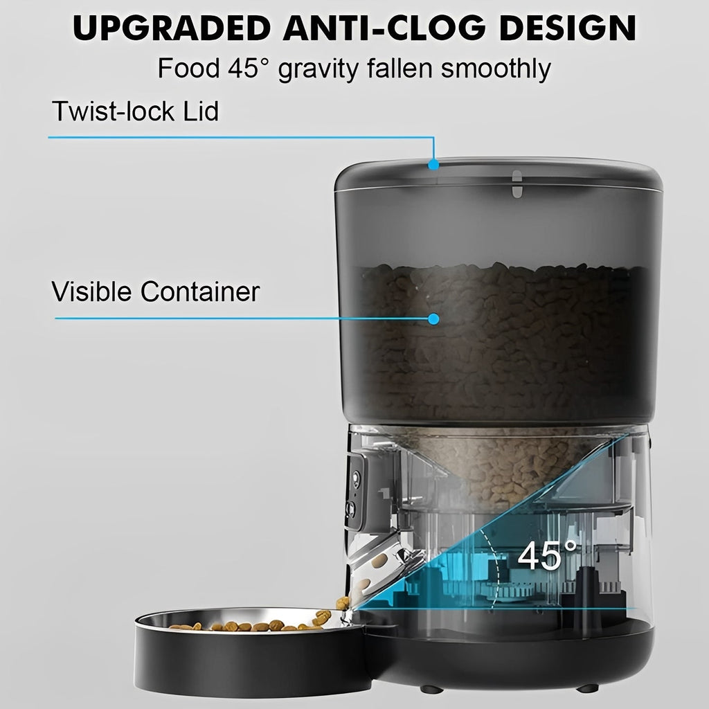 Smart Automatic Pet Feeder & Meal Dispenser - Programmable, Wi-Fi Enabled, Portion Control for Dogs & Cats