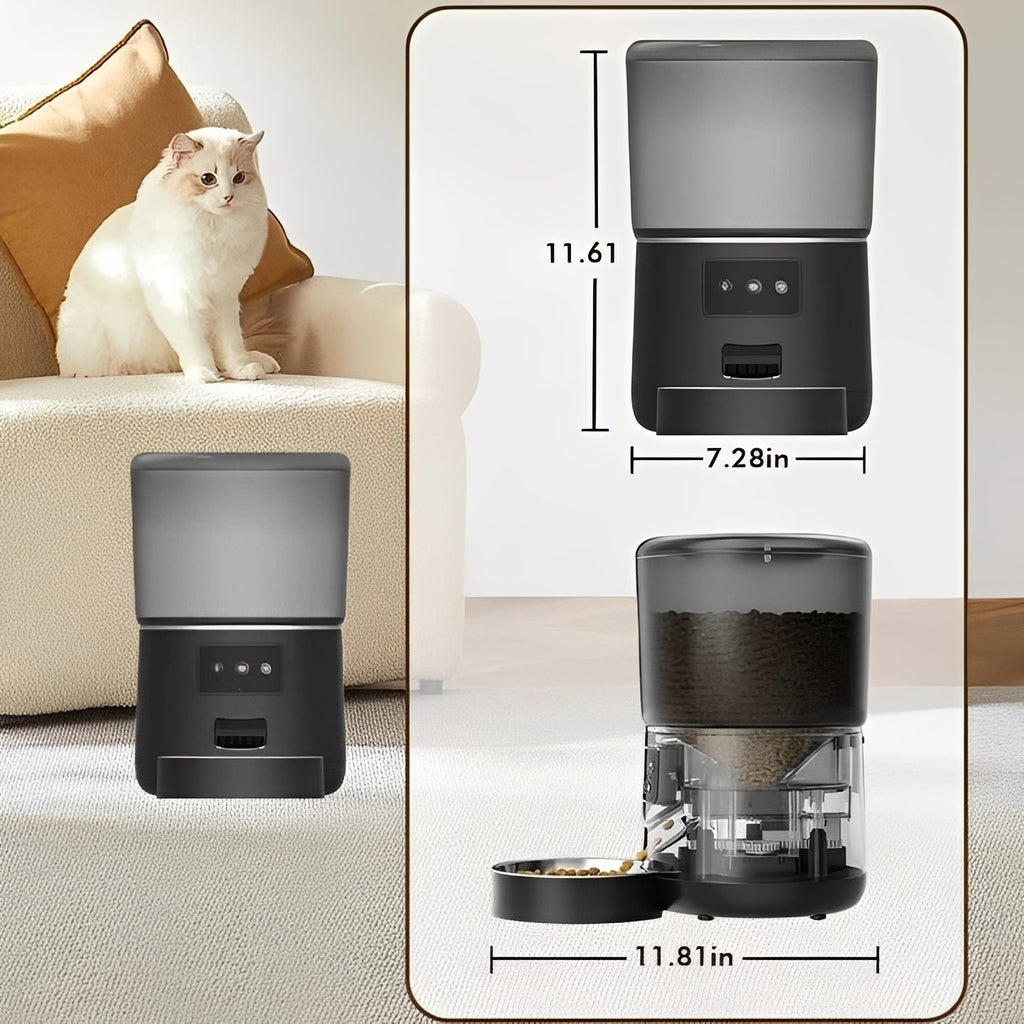 Smart Automatic Pet Feeder & Meal Dispenser - Programmable, Wi-Fi Enabled, Portion Control for Dogs & Cats