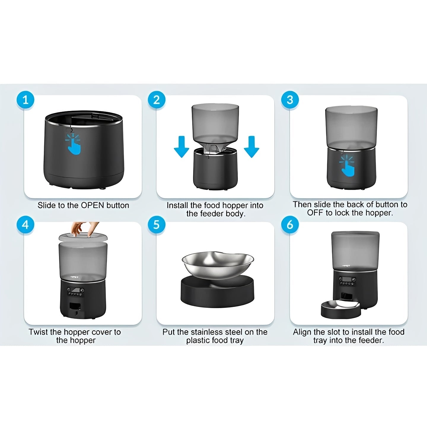 Smart Automatic Pet Feeder & Meal Dispenser - Programmable, Wi-Fi Enabled, Portion Control for Dogs & Cats