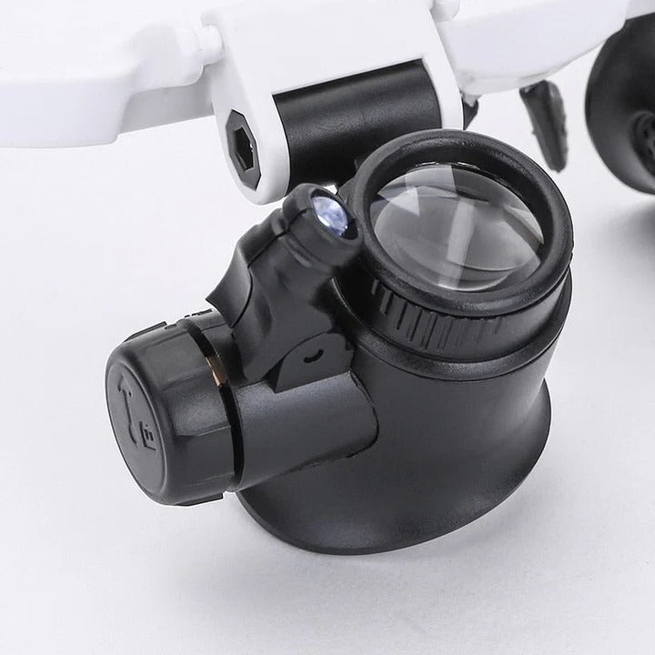 LED Magnifying Glasses with Interchangeable Lenses - Adjustable Magnification for Precision Viewing