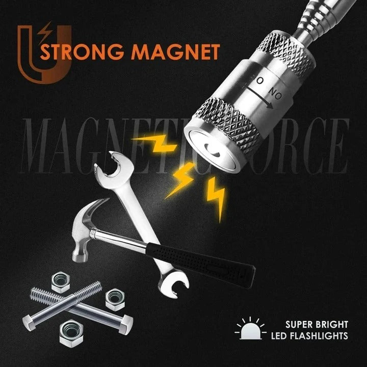 Telescopic Magnetic Pick-Up Tool with LED Light - Extendable Reach for Easy Retrieval of Metal Objects