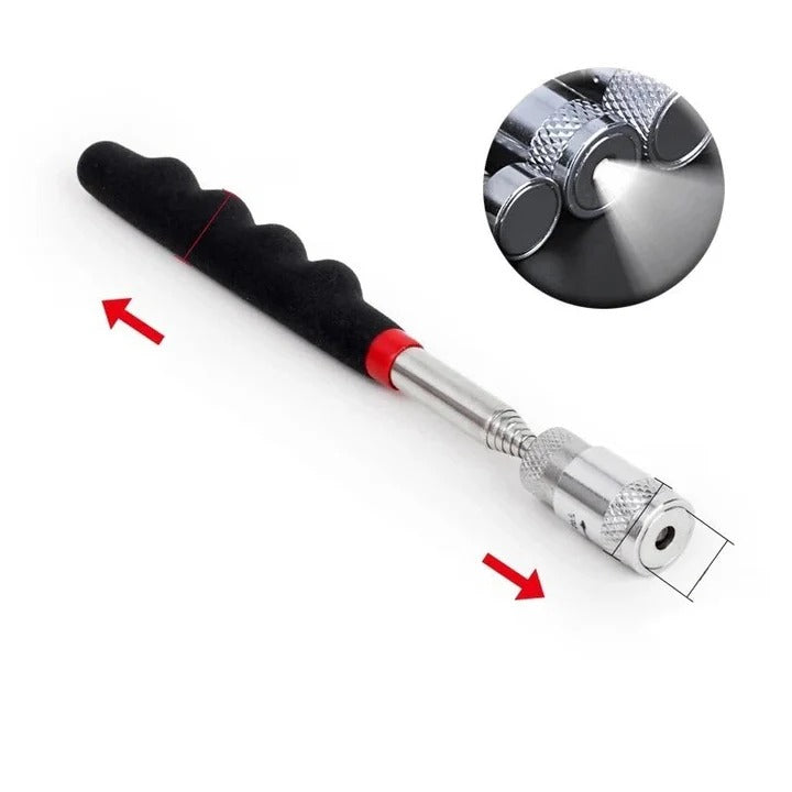 Telescopic Magnetic Pick-Up Tool with LED Light - Extendable Reach for Easy Retrieval of Metal Objects
