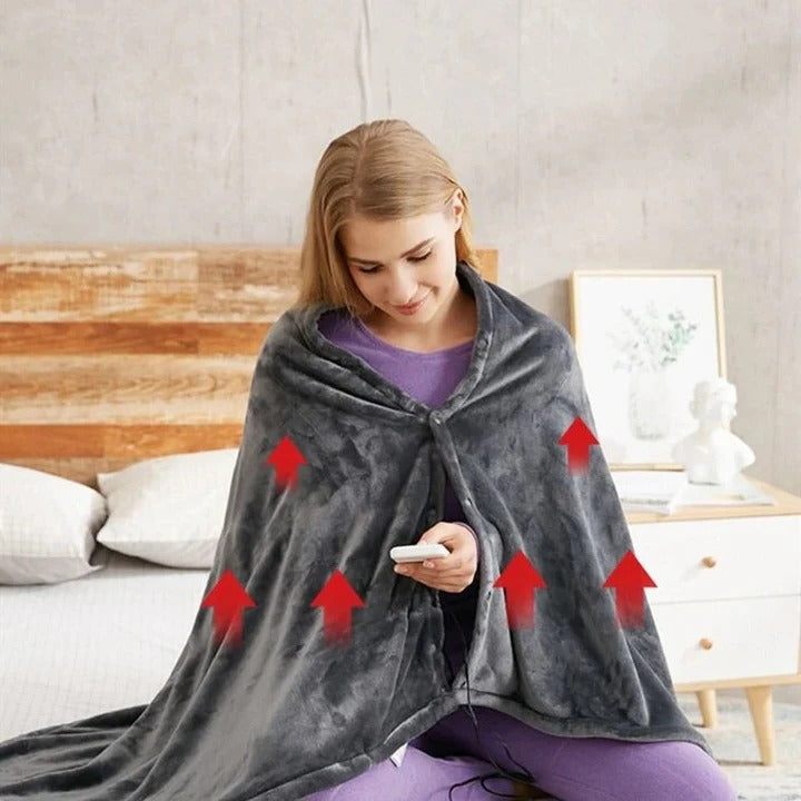 USB Heated Electric Throw Blanket - Cozy Warmth for Home & Travel