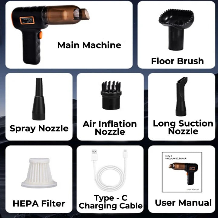 Portable Cordless Handheld Car Vacuum - Lightweight, Powerful Suction for Easy Cleaning