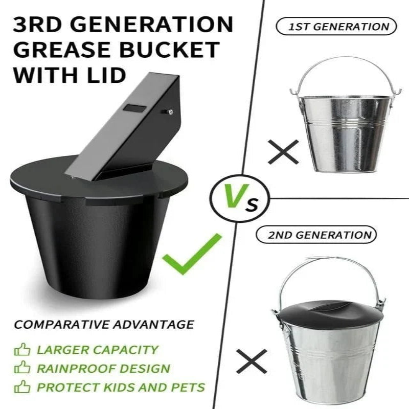 Premium Grill Grease Collector Tray with Lid - Easy Cleanup & Durable Design for All Grill Types