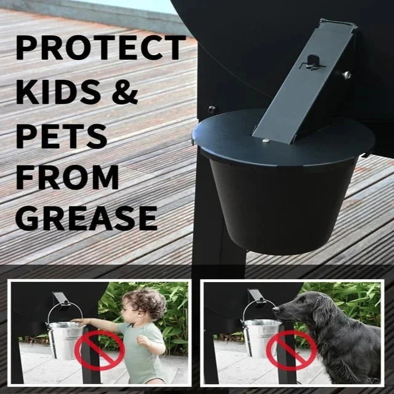 Premium Grill Grease Collector Tray with Lid - Easy Cleanup & Durable Design for All Grill Types