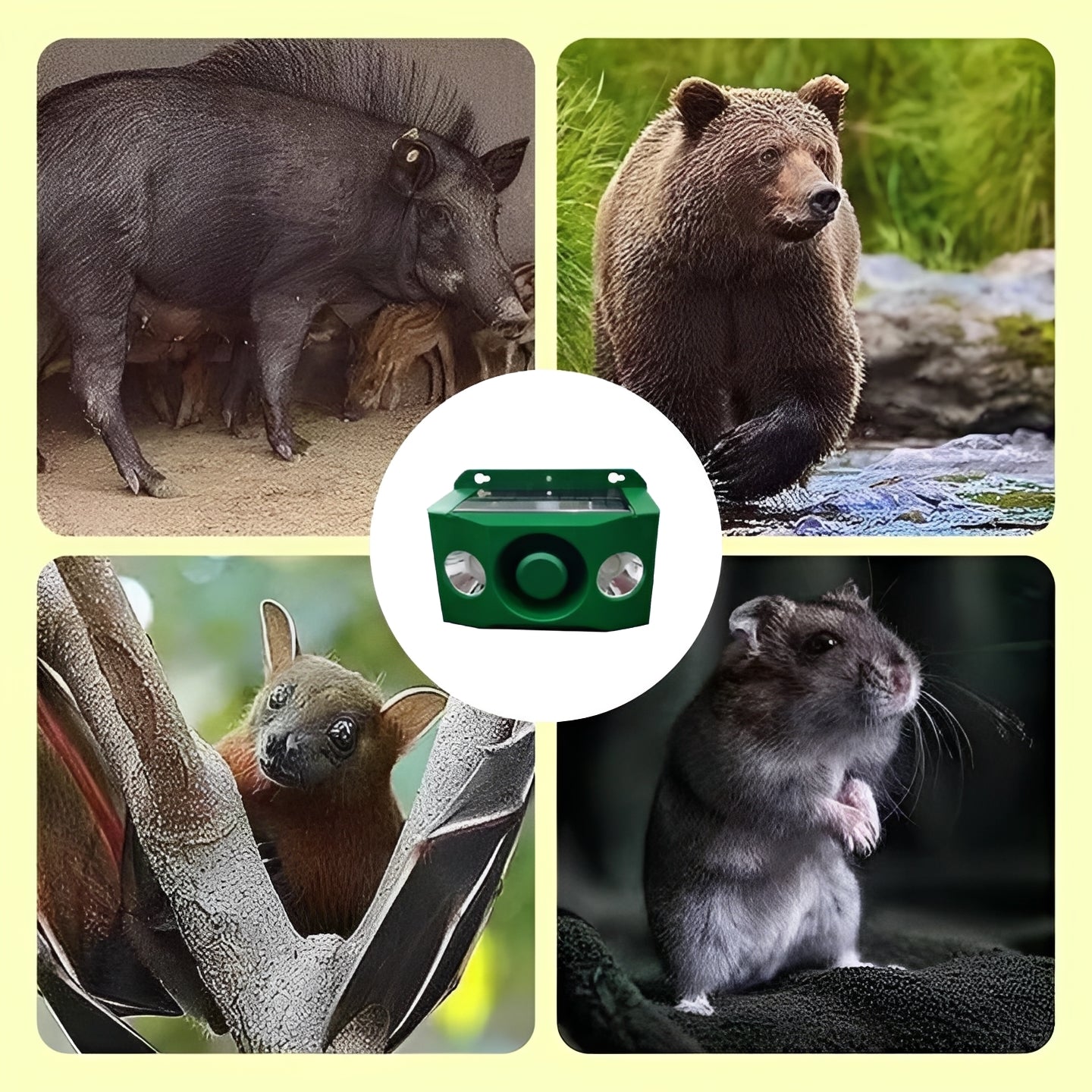 Solar-Powered Animal Repellent with Motion-Activated Warning Light System - Eco-Friendly Pest Control Solution
