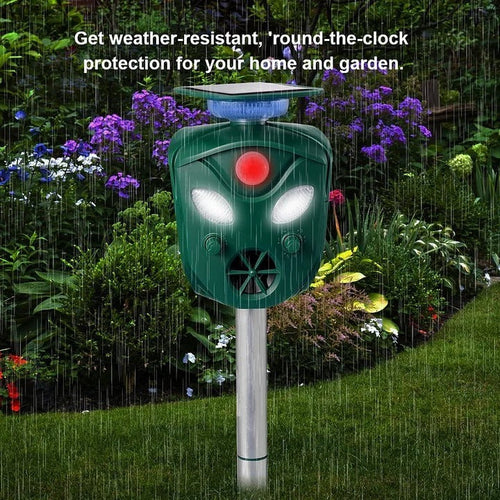 360° Solar Ultrasonic Animal Repeller - Eco-Friendly Pest Control Device