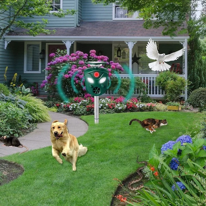 360° Solar Ultrasonic Animal Repeller - Eco-Friendly Pest Control Device