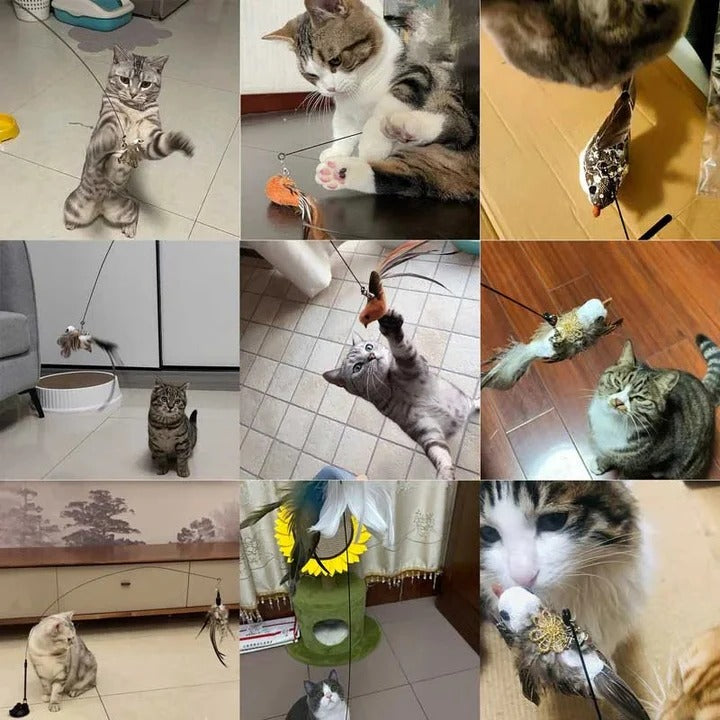 Interactive Plush Bird Cat Toy Set - Engaging Soft Toys for Cats & Kittens