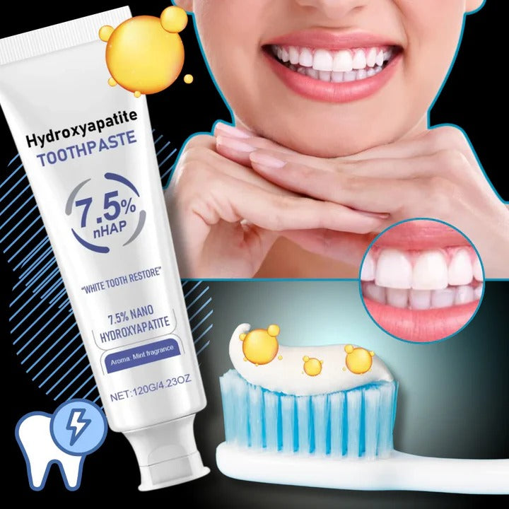 Nano Hydroxyapatite Toothpaste - Gentle Low Abrasive Formula for Effective Whitening & Enamel Protection