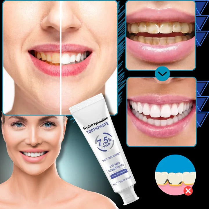 Nano Hydroxyapatite Toothpaste - Gentle Low Abrasive Formula for Effective Whitening & Enamel Protection