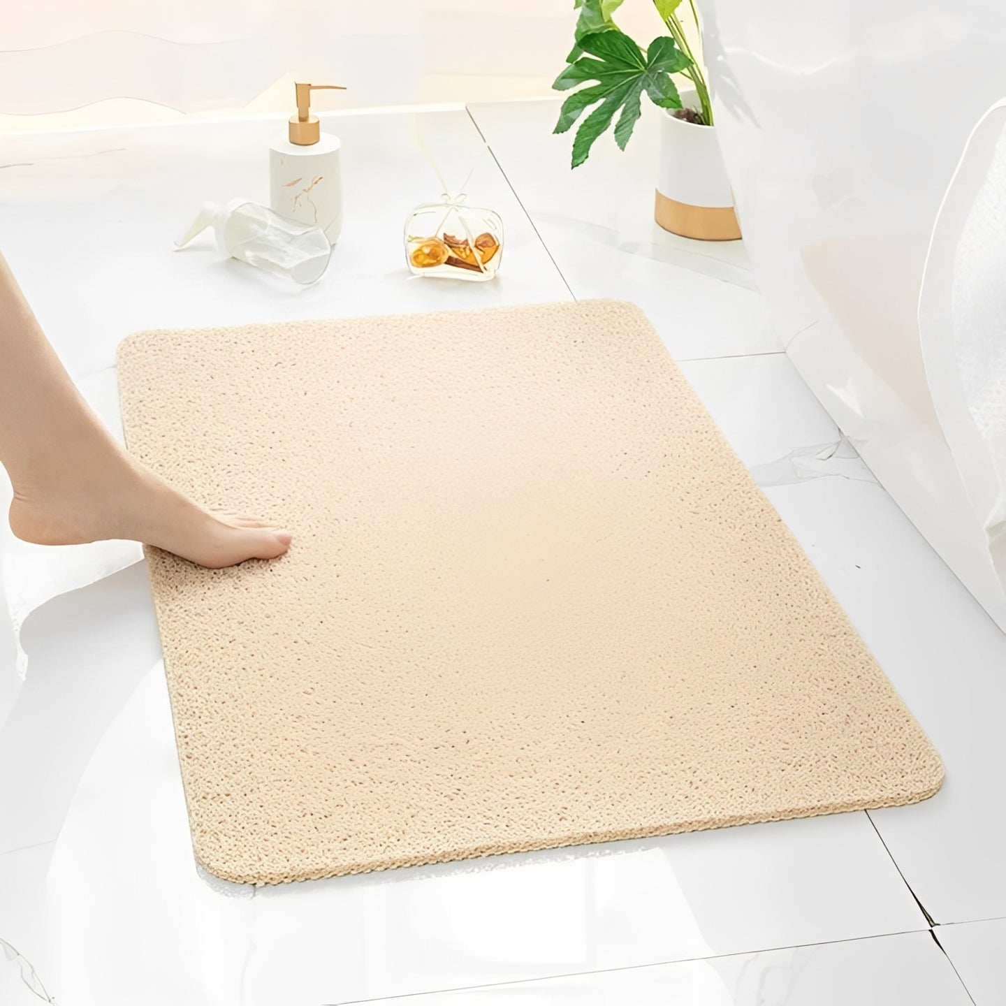 Non-Slip Bathroom Shower Mat with Drainage Design - Safe & Quick-Dry Surface