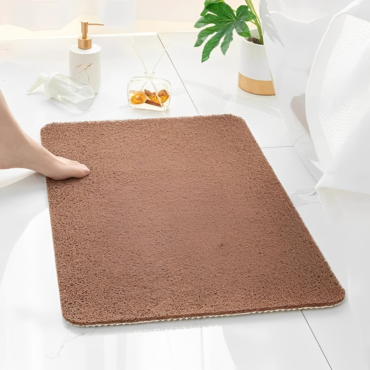 Non-Slip Bathroom Shower Mat with Drainage Design - Safe & Quick-Dry Surface