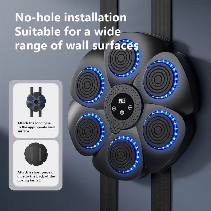 Wall-Mounted USB Rechargeable Music Boxing Target - Interactive Punching Bag with Sound Effects for Home Fitness & Fun