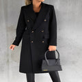 Women's Slim Fit Double Breasted Winter Coat - Stylish & Warm Outerwear for Cold Weather