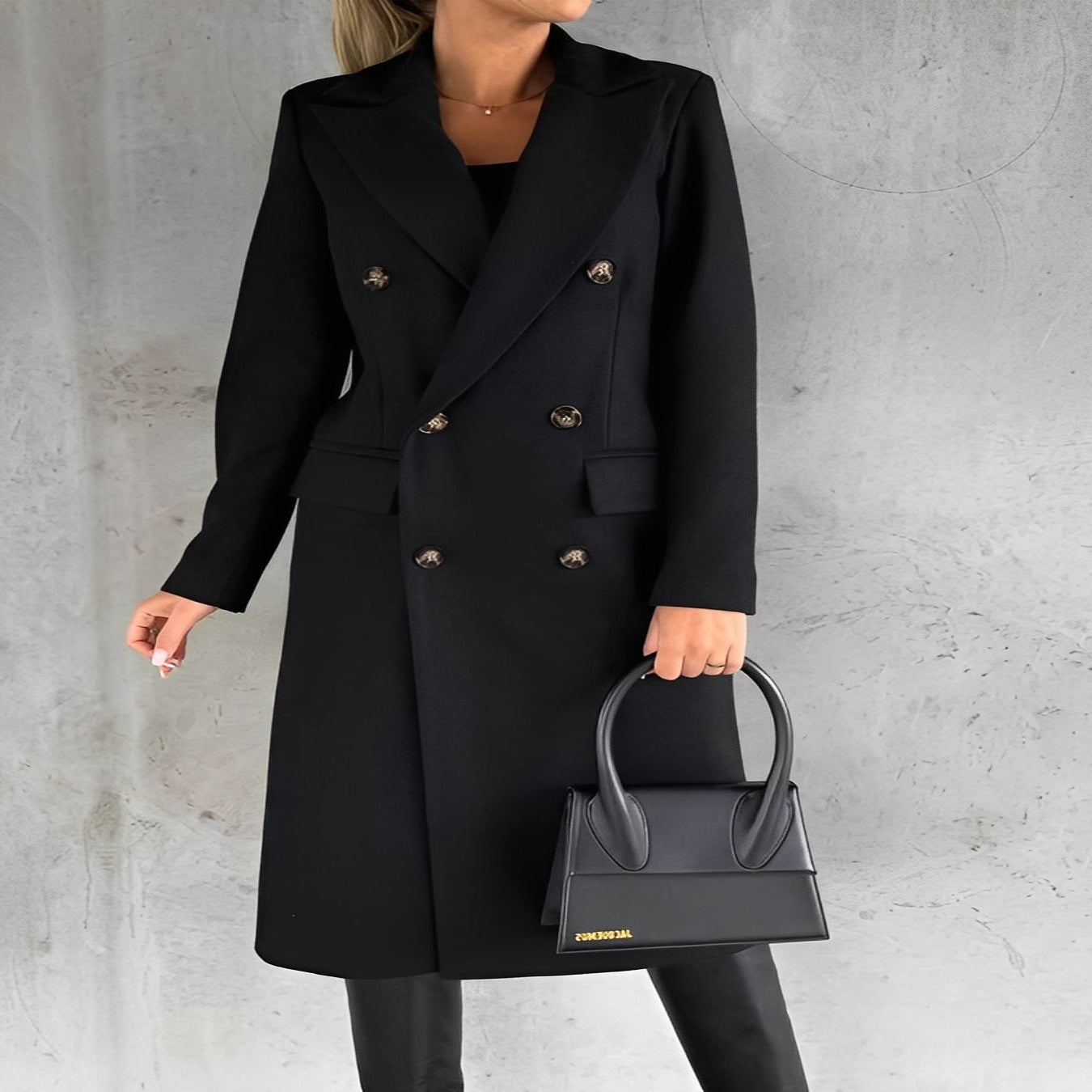 Women's Slim Fit Double Breasted Winter Coat - Stylish & Warm Outerwear for Cold Weather